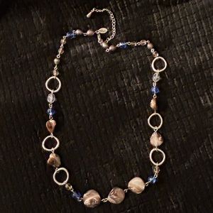Lia Sophia necklace polished stones and silver circle design